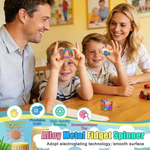 Aolcev Metal Fidget Spinner Cube Fidget Toy for Adults Gadgets Desk Toy — view 4