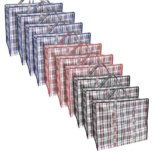 ANSIO Large Laundry Bags, Storage Bags, 80x30x60cm, Assorted 10 Pack