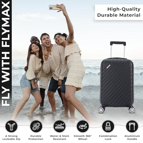 FLYMAX 32" Extra Large Suitcase 4 Wheel Lightweight Suitcases Luggage Hard Shell ABS Travel Case Hold Check in Fits 23kg - 35kg + 3 Digit Lock + 1 Year Warranty 125 Litre Capacity — view 4