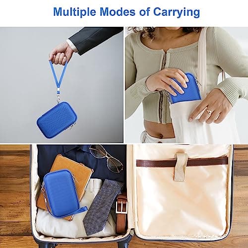 Canboc Carrying Travel Case for Kodak PIXPRO WPZ2 Rugged Waterproof Digital Camera, Underwater Photography Camera Bag, Zipper Mesh Pocket fits USB Cable, Battery, Adapter, Blue (Case Only) — view 3