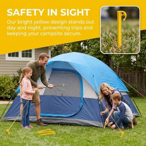 24 Pcs Plastic Tent Pegs Heavy Duty Screw-in Stakes Camping Garden — view 6