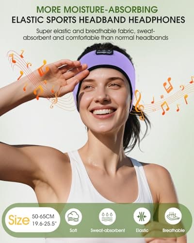 MUSICOZY Organic Bamboo Cotton Sleep Headphones for Side Sleepers — view 3