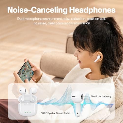 Wireless Earbuds, Bluetooth 5.3 In Ear Headphones with Noise Cancelling Mic — view 4