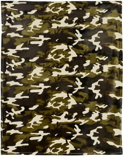 YISUMEI Military Camouflage Blanket Army Green 150 x 200 cm Blankets and Throws Soft Fleece Throw Blanket Camo Blanket Warm and Cozy Camping Blanket Gifts for Boys Adults Men — view 2