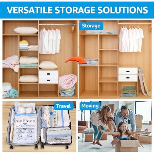 BoxLegend Vacuum Bags 21 Pack 4XL/4L/4M/4S/5 x Travel Hand Roll Vacuum Storage Bags Sealing Bag for Duvets, Pillows, Wool Blankets, Sealing Clothing, Bed Linen, Compression, 1-Hand Pump — view 6