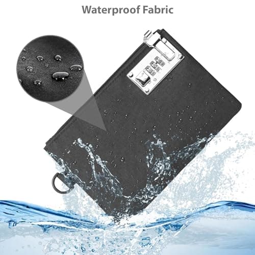 COZERI Lockable Money Wallet Bag - Anti-theft Security Travel Business Trip Hidden Bag Men Women, Portable 3-Digit Lockable Metal Combination Lock Money Pouth for Cash/Passports/Jewelry/Card/Document — view 5