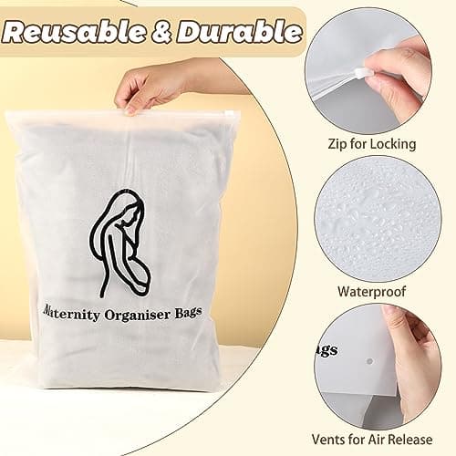 20 Pcs Baby Hospital Maternity Organiser Bags, Reusable Ziplock, 38x28cm — view 4