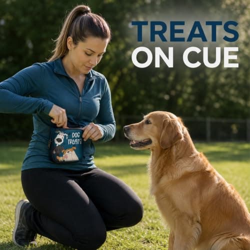 1 Piece Dog Treat Bag with Belt Clip – Paw Print Training Pouch, Zippered, Portable for Walking, Travel, Outdoor, for Puppy, Small Dog, Pet Owner — view 5