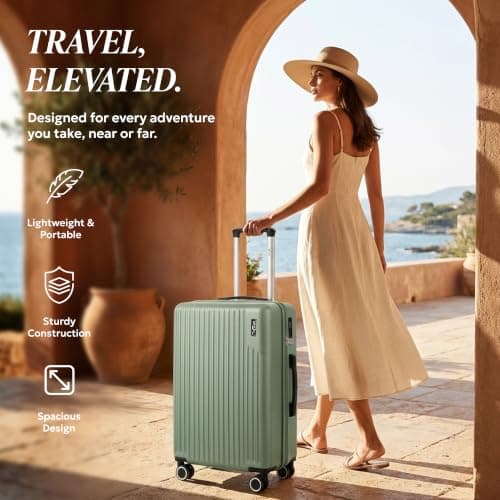 LUGG 20inch Vacay Suitcase ABS Luggage with TSA Indent Lock, Aluminium Trolley Handle, 360° Spinner Wheels, Water-Resistant & Durable Material - Airline Compatible (55 x 23 x 35cm) — view 2