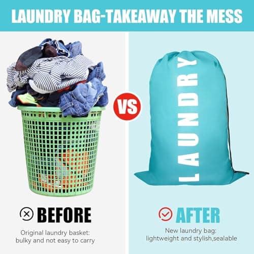 2 Pack Large Laundry Bags, 61×91cm Travel Laundry Bags for Travelling — view 4