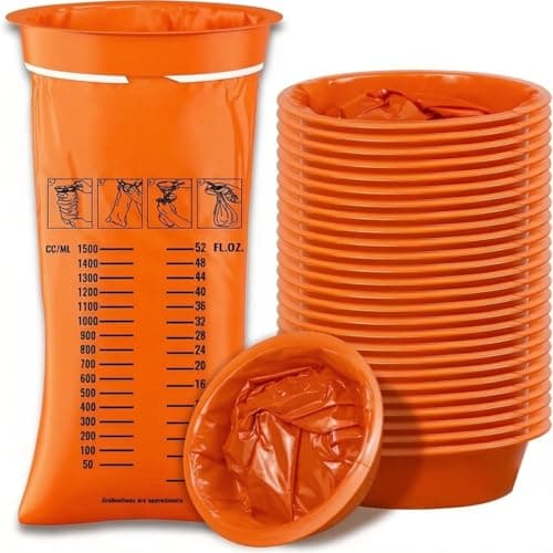 20Pack Vomit Bags Disposable Barf Bags,1000ml High Density Emesis Bags with Snap,Perfect for Morning Sickness,Kids,Pregnant Woman,Car Motion Sickness,Airsick (orange)