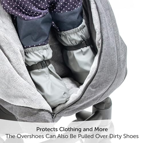 Zamboo Baby Rain Booties - Waterproof Shoe Covers – Non-Slip Outdoor Overshoes with Elastic Band & Ankle Cuff for Babies and Toddlers - Grey — view 6