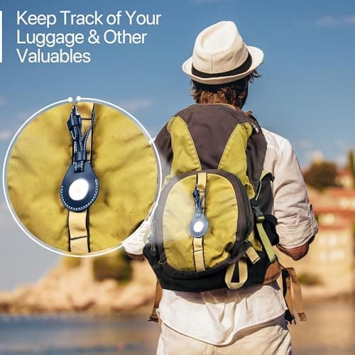 MORIK Secret AirTag Leather Luggage Tag Tracking | TSA Approved | 3-in-1 AirTag Holder & Luggage Tag | Secret Design | Premium Vegan Leather | Apple AirTags Compatible, Blue — view 5
