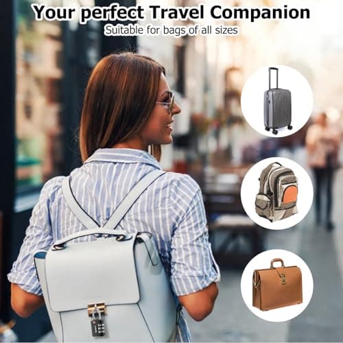 SharkByte TSA Approved Luggage Locks, 3-Dial Security Travel Combination Padlock, Travel Lock for Suitcases Luggage Case, Backpack, Travel Bag, Code Small Padlock, Suitcase Locks (2 Pack) — view 6