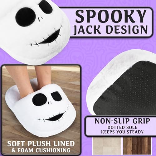Disney The Nightmare Before Christmas Foot Warmer Women Teens UK 2-13.5, Non Electric Fleece Foot Muff Adults, Heated Slipper, Non Slip (White TNBC) — view 4