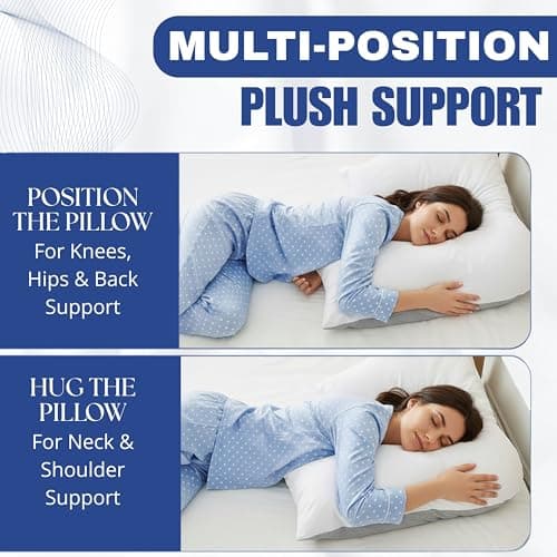 ELOVELA Orthopaedic V Pillow with Pillowcase – Super Soft & Hypoallergenic V Shape Pillow for Nursing, Maternity & Pregnancy Support – Ideal for Every Sleeping Position - Machine Washable (White) — view 6