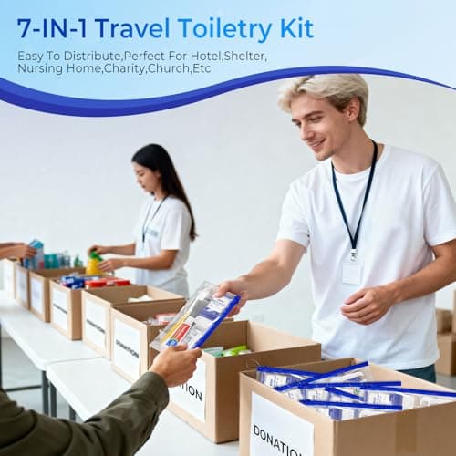 Xuezoioy 10 Sets Personal Hygiene Kit Bulk,Yellow Travel Size Basic Toiletry Supplies Disposable Toothbrushes with Toothpaste Floss Comb Soap Cover Set for Homeless,Guests,Church — view 3