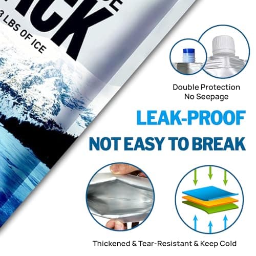 ABOXOBOG Reusable Ice Packs for Coolers 5 Pack, Long Lasting Gel Freezer Packs for Cooler Bag, Large Lunch Box, Beach, Camping & Road Trips Cold Blocks (9.8" x 9.8") — view 2