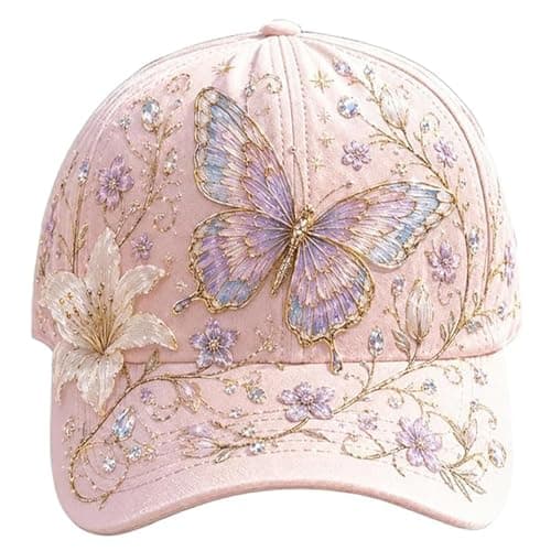 Light Violet Garden Morning Baseball Cap, Garden Morning Botanical Dad Hat, Adjustable Lightweight Hummingbird Hats Stylish for Travel Camping Walking Gift for Close People