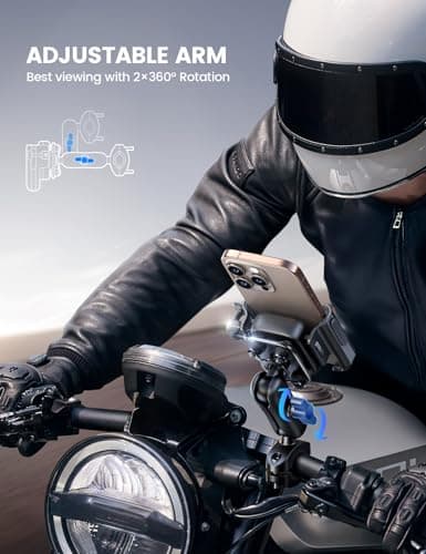 Lamicall Motorbike Phone Holder, [All-Metal] Motorcycle Phone Mount Bicycle — view 3