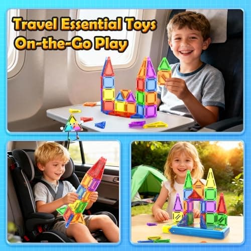 Magnetic Tiles Travel Essential Toys-Magnetic Blocks Building Kids Toys — view 4