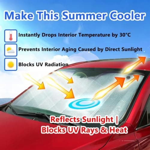 Car Windshield Sunshade Vehicle Window Urban Driving Sedans SUVs RVs Summer — view 6