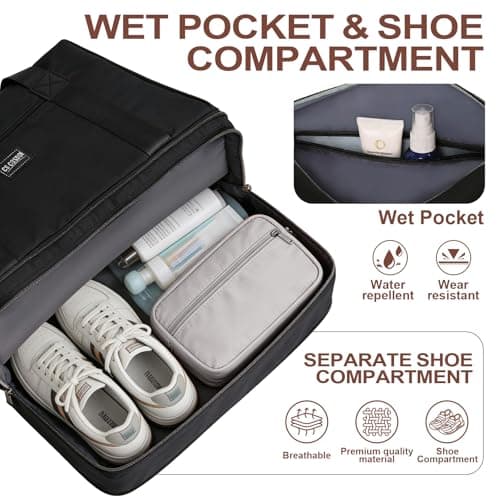 CS COSDDI Travel Bag, Overnight Bag with Shoes Compartment & Wet Pocket, Weekend Bags for Water Resistant Haspital Bag Gym Duffle Bag Women Men Holdall Bag, for Ryanair Cabin Bags 40x30x20 — view 3