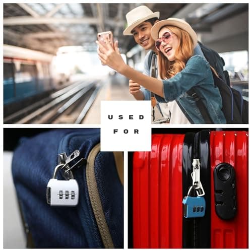 UP Security Small Combination Lock, 3 Digit Combination Padlock, Travel Luggage Locks, Combo Lock with Code for Suitcase, Mini Locker, Bag, Tool Box, Backpack Zipper (Black+Black, 2-Pack) — view 6