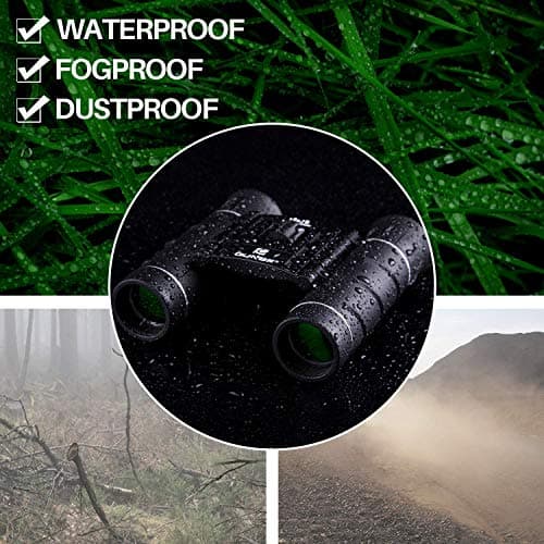QUNSE Small Compact 10x25 Binoculars for Adults Kids Travel Waterproof — view 6