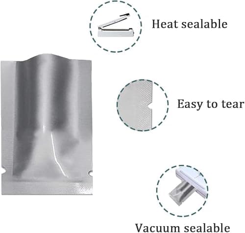 WACCOMT Pack 100pcs 3.94mil Thick Silver Pure Mylar Bags 2.76x3.94 inch — view 2