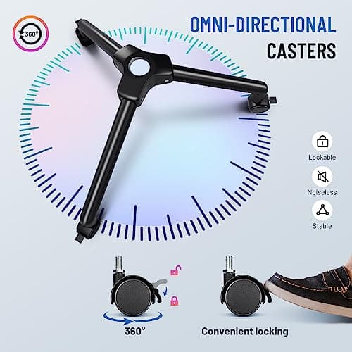 CAHAYA Projector Stand Floor Universal: Removable Stand Adjustable Height For Projectors with Wheels — view 5