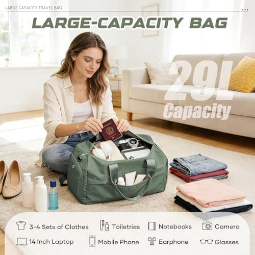 WEPLAN Gym Bag Womens Men Sports Duffle Bag Travel Duffel Bags Weekend — view 3