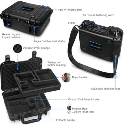 Lekufee Waterproof Hard Case for Gopro Hero 13/12/11/10/9, LIT Hero,Hero 4K,Mission 1 Pro,Creator Edition and Accessories(Case Only) — view 3