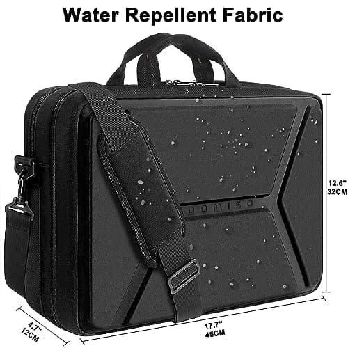 DOMISO 17-18 Inch Laptop Bag,Water-Resistant Shockproof Business Laptop Briefcase Messenger Shoulder Bag for Dell XPS 17,HP Envy Pavilion 17,Lenovo Ideapad 17,ASUS Vivobook 17,Acer Aspire 17, Black — view 3