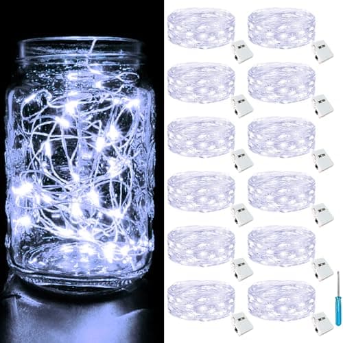 btfarm 12 Pack 3 Modes Fairy Lights Battery Operated, 2M 20LED String Light