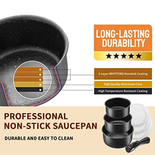 Fadware Saucepan Set with Detachable Handle, Non Stick Pot Set 16/18/20 cm — view 2