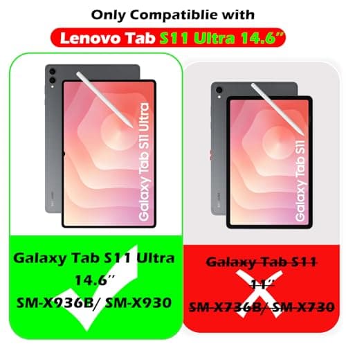 YRH for Samsung Galaxy Tab S11 Ultra 14.6 inch Case 2025, with Pen Holder, Auto Sleep Wake, Protective Soft TPU Tablet Cover 14.6'' (Rose Gold) — view 2