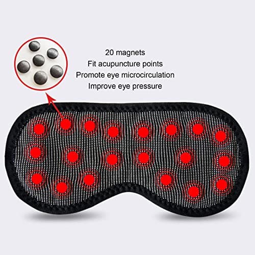 Blackout Eye Mask, Black Magnet Blindfold Sleep Mask Eye Shade Cover with Adjustable Strap for Home, Travel, Nap, Work, Magnetic Therapy, Headache Relief, Helps Sleep Better Women Men — view 2