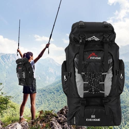 HTU 80L Mountaineering Backpack Large Capacity Climbing Backpack Adjustable Strap Mountain Climbing Rucksack for Outdoor Sports — view 4