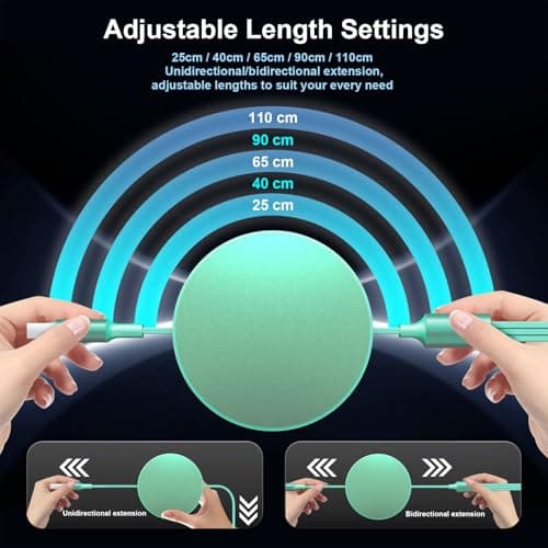 Multi Charger Cable USB A/C, 6 in 1 PD 60W Retractable Multi Charging Cable, Multiple Fast Charger Cable with Micro USB Type C Port for 16 Pro, 16 Plus, MaBook, Pad, Galaxy (Mint Green) — view 3