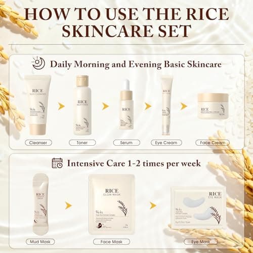 Rice Korean Skincare Set 11Pcs, Travel Skincare Set, Woman Christmas Gift — view 5