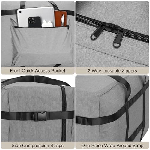 80L Extra Large Travel Bag, Water Repellent & Tear Resistant Packable Holdall for Moving, Packing, Travel, Weekender for Men & Women — view 5