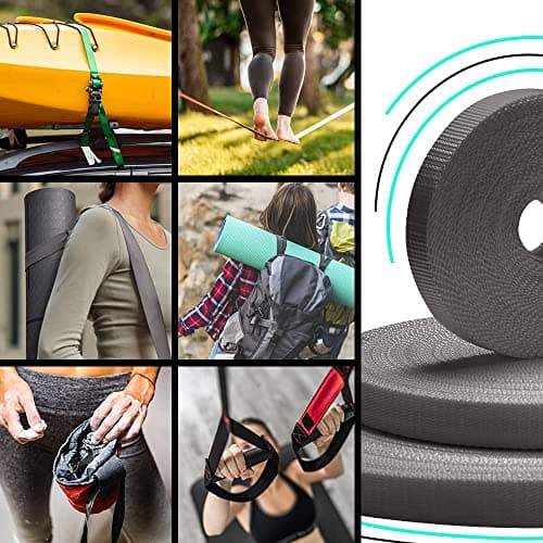 TECEUM 38mm Webbing Strap, Charcoal 9m Heavy Duty Fabric Tape for Craft — view 6