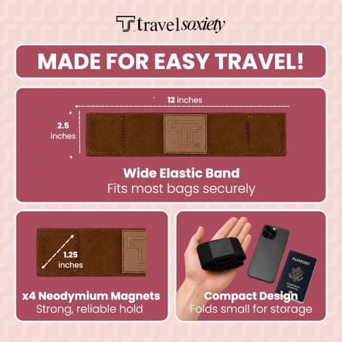 Trolley Strap - Easily Secure Your Bag to Your Luggage, Lower Stress During Travel, Travel Convenience (Black on Black) — view 6
