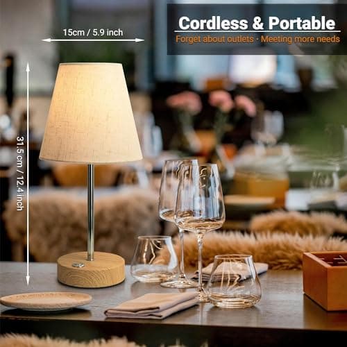 HSLighting Rechargeable Table Lamp, 300LM Cordless Stepless Dimmable Light — view 5