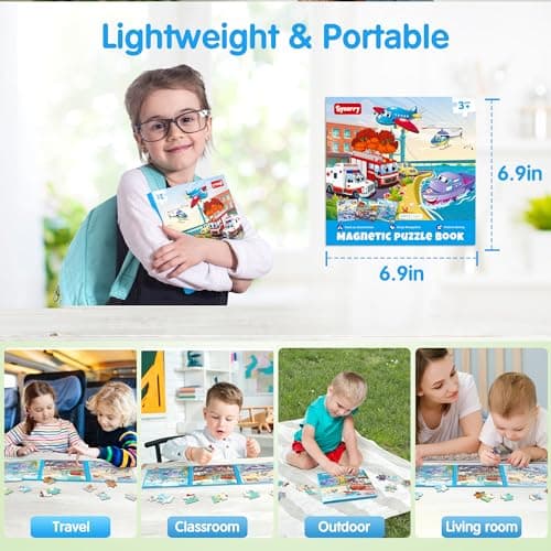 SYNARRY 20 Pieces Magnetic Jigsaw Puzzles for 3 4 5 Year Olds — view 6