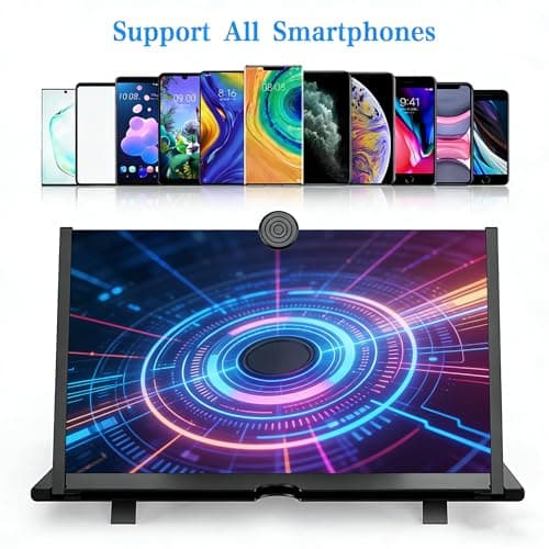 12 Inch Phone Screen Magnifier, HD Foldable Portable Screen Amplifier with Stand – 3X Magnification for Movies & Gaming, Universal Smartphone Viewer for Travel, No Battery Needed, Gift for Men Dad — view 4