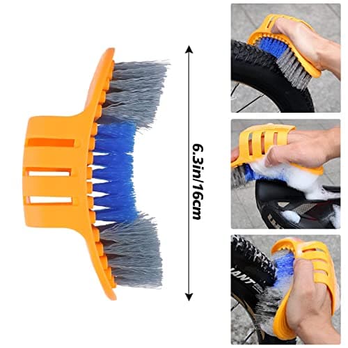 Oumers 8pcs Bike Cleaning Brush Kit, Chain Cleaner Multi Tool Bicycle Maintenance Accessories for Motorbike Chain/Tire/Sprocket Cycling Corner Stain Dirt Clean — view 2
