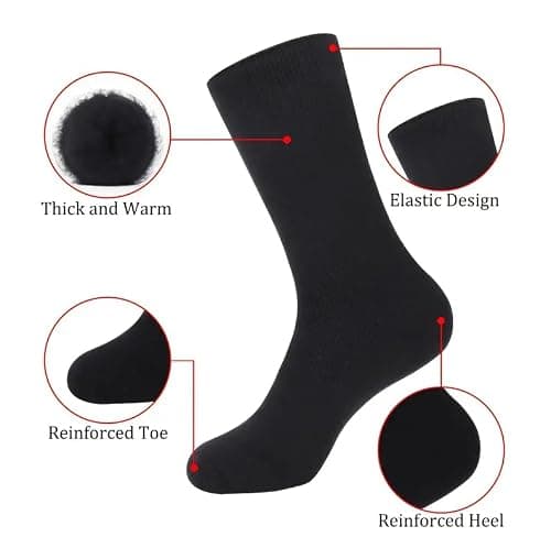 ASD Accessories Men's Long Thermal Socks High 2.4 Extra Warmth Insulated Winter Socks Comfort In Size 6-11 UK (Pack of 1, Black) — view 5
