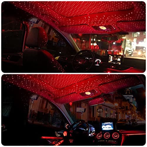 URAQT Mini LED Starlight Projector - Adjustable USB Car Roof Light for Car/Home/Party, Multiple Modes, Plug and Play (Red) — view 6